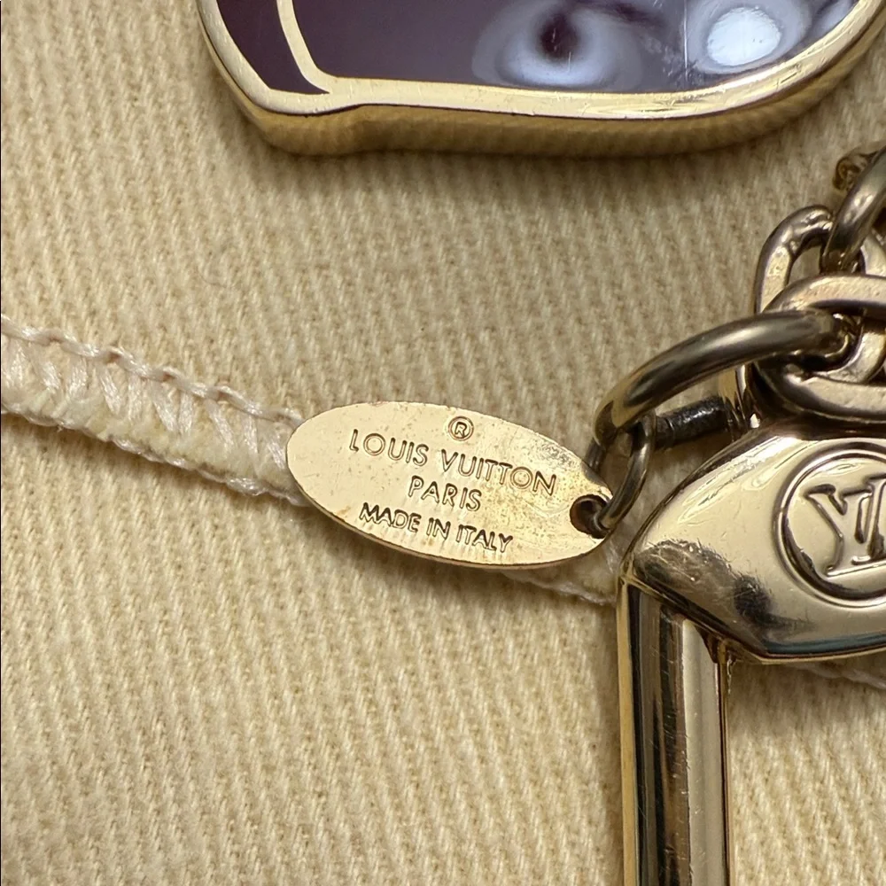 Louis Vuitton Gold and Pink and Garnet Keychain - Picture 4 of 5